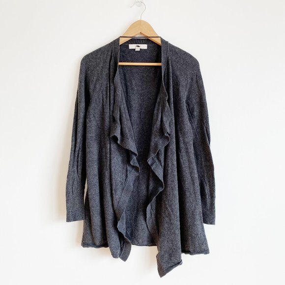 Loft NWOT Women's Wool Mix Drape Cardigan Sweater Open-Front, Gray, Size Medium - Picture 1 of 10